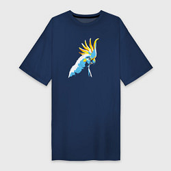 Футболка женская-платье Попугай WPAP, цвет: тёмно-синий