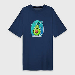 Футболка женская-платье Cute avocado, цвет: тёмно-синий
