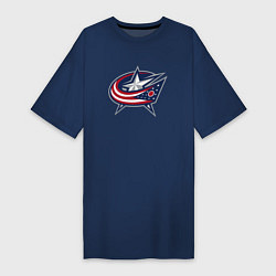 Женская футболка-платье Columbus blue jackets - hockey team - emblem