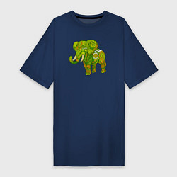 Женская футболка-платье Зелёный слон