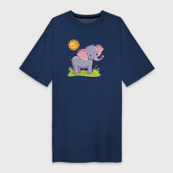 Женская футболка-платье Летний слоник