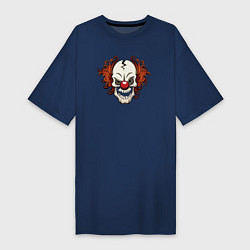 Футболка женская-платье Clown skull, цвет: тёмно-синий
