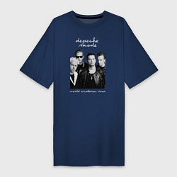 Футболка женская-платье Depeche Mode World Violation Tour Band, цвет: тёмно-синий