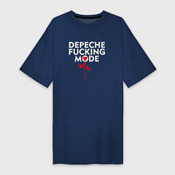 Футболка женская-платье Depeche Mode - Rose mode, цвет: тёмно-синий