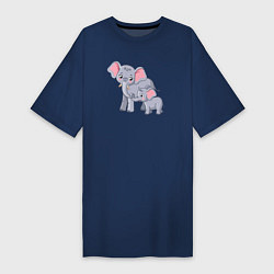 Женская футболка-платье Elephants family