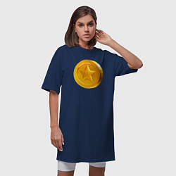 Футболка женская-платье Монета Марио, цвет: тёмно-синий — фото 2