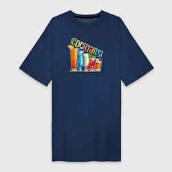 Женская футболка-платье Коктейли