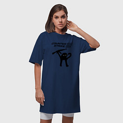 Футболка женская-платье Counter strike 2 мем, цвет: тёмно-синий — фото 2