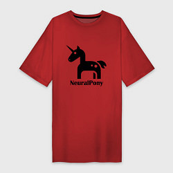 Футболка женская-платье Neural Pony, цвет: красный