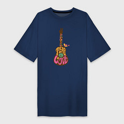 Женская футболка-платье Peace guitar