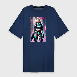 Женская футболка-платье Cyber Barbie - fantasy - neural network