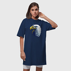 Футболка женская-платье Орлиная голова, цвет: тёмно-синий — фото 2