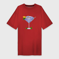 Женская футболка-платье Мультяшный коктейль