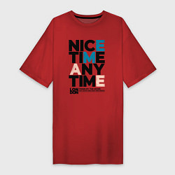 Футболка женская-платье Nice time, цвет: красный