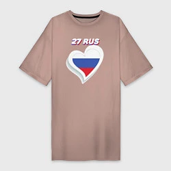 Футболка женская-платье 27 регион Хабаровский край, цвет: пыльно-розовый