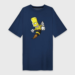 Женская футболка-платье Барт Симпсон шершень - перевоплощение
