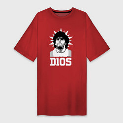 Футболка женская-платье Dios Diego Maradona, цвет: красный