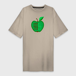 Женская футболка-платье Зеленое яблоко