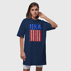 Футболка женская-платье America flag, цвет: тёмно-синий — фото 2