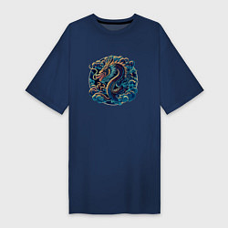 Женская футболка-платье Dragon - irezumi art