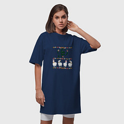 Футболка женская-платье Четыре ламы альпаки: i love you, цвет: тёмно-синий — фото 2