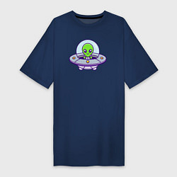 Футболка женская-платье Green alien, цвет: тёмно-синий