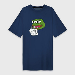 Футболка женская-платье Pepe feels good man, цвет: тёмно-синий