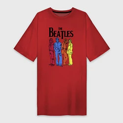Футболка женская-платье The Beatles all, цвет: красный