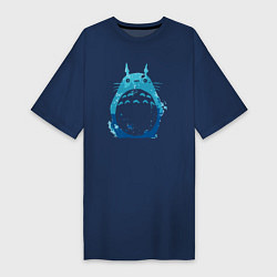 Футболка женская-платье Blue Totoro, цвет: тёмно-синий