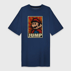 Футболка женская-платье Jump Mario, цвет: тёмно-синий