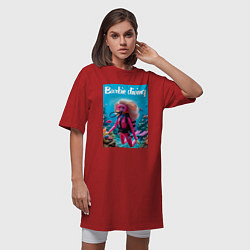 Футболка женская-платье Barbie diving - ai art, цвет: красный — фото 2