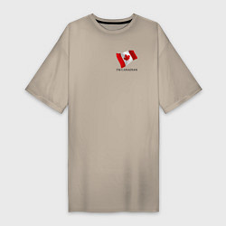 Футболка женская-платье Im Canadian - motto, цвет: миндальный
