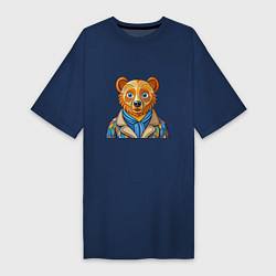 Женская футболка-платье Медведь в стиле Ван Гога