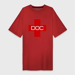 Футболка женская-платье Доктор, цвет: красный