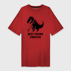 Футболка женская-платье Godzilla best friend, цвет: красный