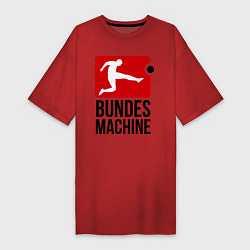 Футболка женская-платье Bundes machine football, цвет: красный