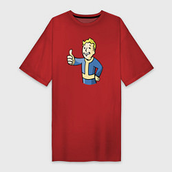 Футболка женская-платье Fallout vault boy, цвет: красный