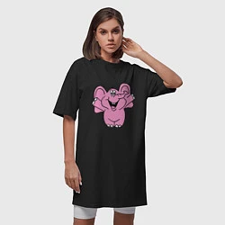 Футболка женская-платье Розовый слон, цвет: черный — фото 2