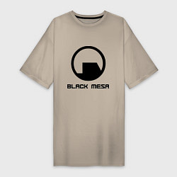 Футболка женская-платье Black Mesa: Logo, цвет: миндальный