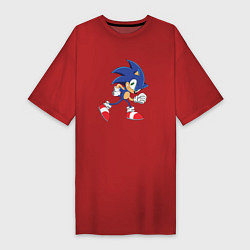 Футболка женская-платье Sonic the Hedgehog, цвет: красный