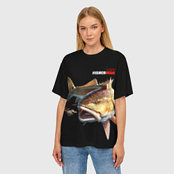 Футболка оверсайз женская Лучший рыбак - охота за креветкой, цвет: 3D-принт — фото 2