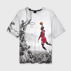 Футболка оверсайз женская Michael Jordan NBA, цвет: 3D-принт