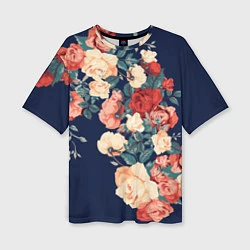 Женская футболка оверсайз Fashion flowers