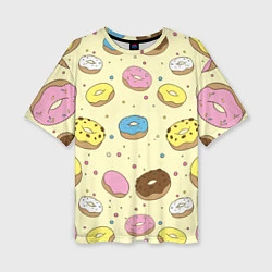 Женская футболка оверсайз Сладкие пончики