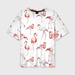 Женская футболка оверсайз Действия фламинго