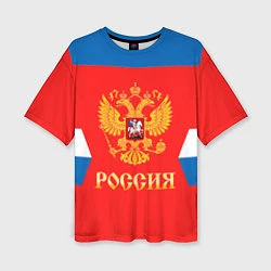 Женская футболка оверсайз Сборная РФ: домашняя форма