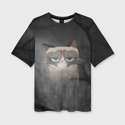 Женская футболка оверсайз Grumpy Cat