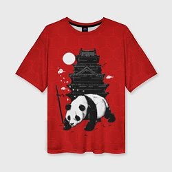 Женская футболка оверсайз Panda Warrior