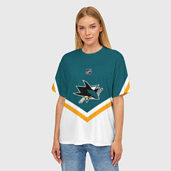 Футболка оверсайз женская NHL: San Jose Sharks, цвет: 3D-принт — фото 2
