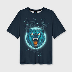 Женская футболка оверсайз Космический медведь